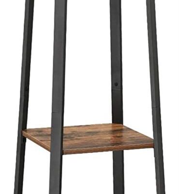 Coat Rack with 3 Shelves with Hooks Rustic Brown and Black