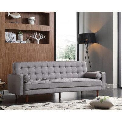 Sofa Bed 3 Seater Button Tufted Lounge Set for Living Room Couch in Fabric Grey Colour Sofa Bed 3 Seater Button Tufted Lounge Set for Living Room Couch in Fabric Grey Colour