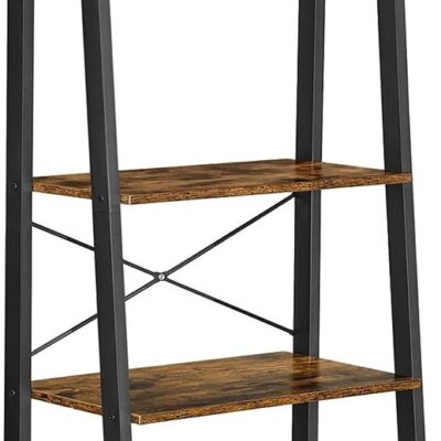 5-Tier Industrial Bookcase, Rustic Brown