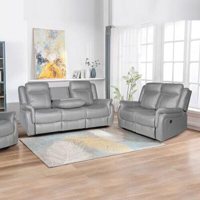 3-2 Seater Finest Grey Fabric Recliner Sofa Sturdy Construction Metal Mechanism 3-2 Seater Finest Grey Fabric Recliner Sofa Sturdy Construction Metal Mechanism