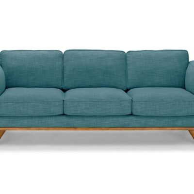 3 Seater Sofa Teal Fabric Lounge Set for Living Room Couch with Wooden Frame 3 Seater Sofa Teal Fabric Lounge Set for Living Room Couch with Wooden Frame