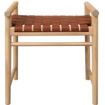 Elliot Single Seater Bench with Genuine Leather (Natural)