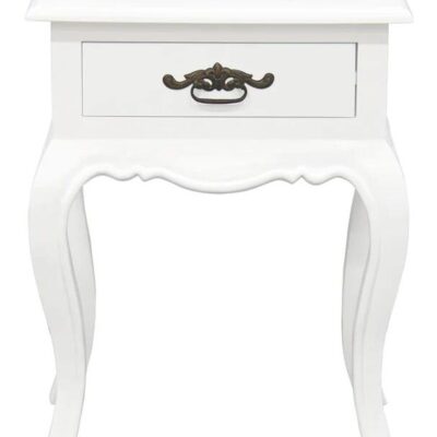 French Provincial 1 Drawer Lamp Table (White)
