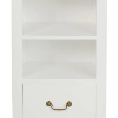 Tasmania 1 Drawer Solid Mahogany Timber Lamp Table (White)