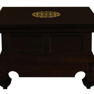 Dynasty Solid Mahogany Timber Lamp Table 60 x 60 cm (Chocolate)