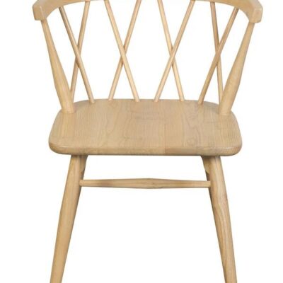 Sierra Cross Back Oak Chair - Set of 2 (Natural)
