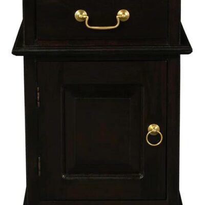 Tasmania 1 Solid Door 1 Drawer Bedside (Chocolate)