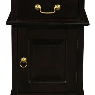 Tasmania 1 Solid Door 1 Drawer Bedside (Chocolate)