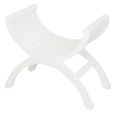 Maeve Solid Mahogany Single Seater Stool (White)