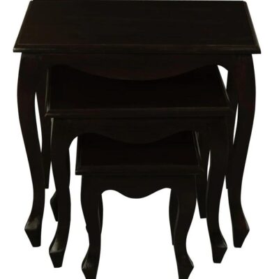 Queen Ann Nest of Table Set of 3 (Chocolate)