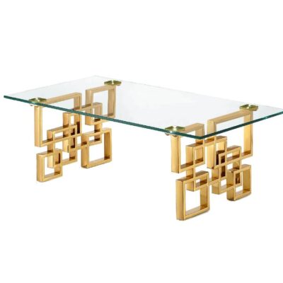 Royale Gold Coffee Table - Clear Glass
