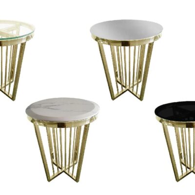 Salina Side Table 45cm Gold Base - Mirror Glass