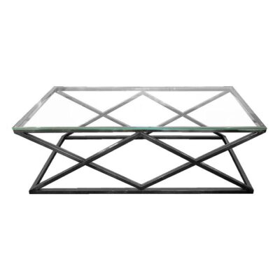 Alsea Coffee Table Black Base - Clear Glass