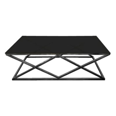 Alsea Coffee Table Black Base - Black Glass
