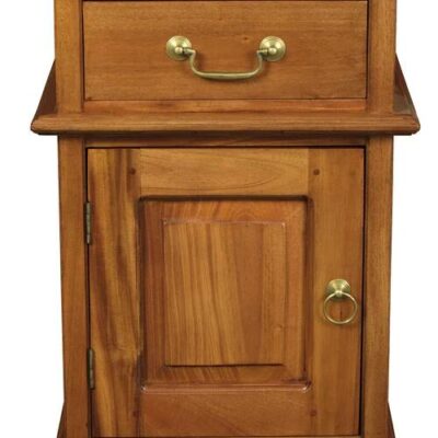 Tasmania 1 Solid Door 1 Drawer Bedside (Light Pecan)