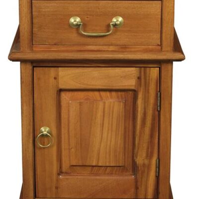 Tasmania 1 Solid Door 1 Drawer Bedside (Light Pecan)