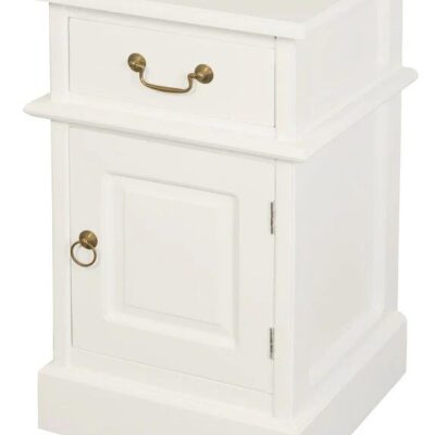 Tasmania 1 Solid Door 1 Drawer Bedside (White)