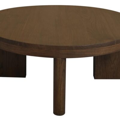 Apollo Round Solid Mindi Timber Coffe Table (Walnut)