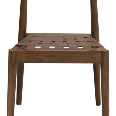 Elliot Leather Dining Chair (Walnut)