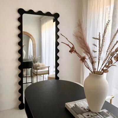 Interior Ave – Freya Scallop Mirror – Black – Large Full Length Mirror Interior Ave - Freya Scallop Mirror - Black - Large Full Length Mirror