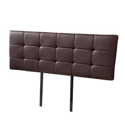 PU Leather King Bed Deluxe Headboard Bedhead - Brown