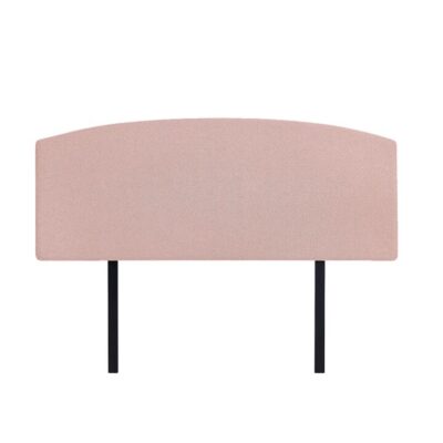 Linen Fabric Double Bed Curved Headboard Bedhead - Pale Pink