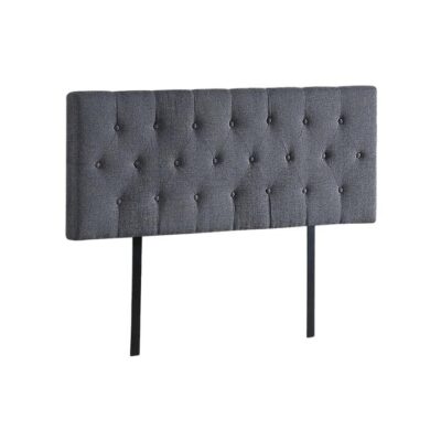 Linen Fabric Double Bed Deluxe Headboard Bedhead - Grey