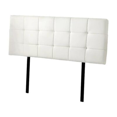 PU Leather Queen Bed Deluxe Headboard Bedhead - White