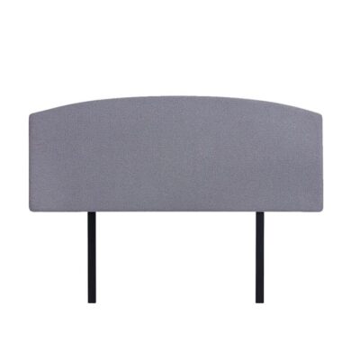 Linen Fabric Queen Bed Curved Headboard Bedhead - Slate Ash