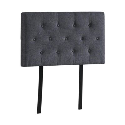 Linen Fabric Single Bed Deluxe Headboard Bedhead - Grey