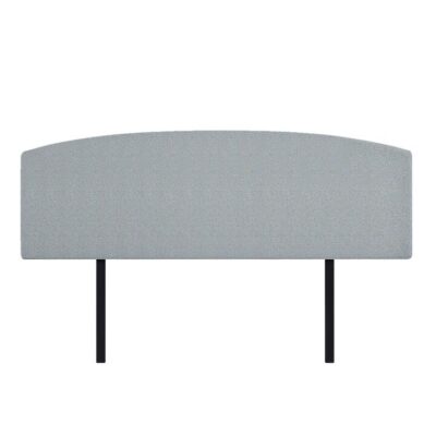 Linen Fabric King Bed Curved Headboard Bedhead - Stone Grey