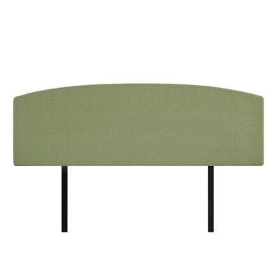 Linen Fabric King Bed Curved Headboard Bedhead - Olive Green