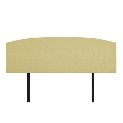 Linen Fabric King Bed Curved Headboard Bedhead - Sulfur Yellow