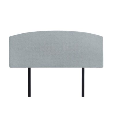 Linen Fabric Queen Bed Curved Headboard Bedhead - Stone Grey
