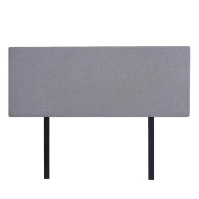 Linen Fabric Double Bed Deluxe Headboard Bedhead - Slate Ash