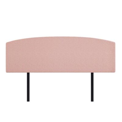 Linen Fabric King Bed Curved Headboard Bedhead - Pale Pink