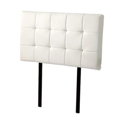 PU Leather Single Bed Deluxe Headboard Bedhead - White