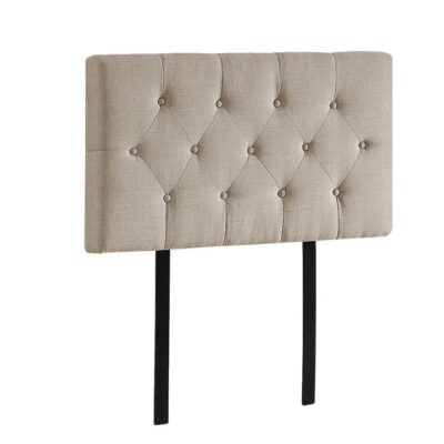 Linen Fabric Single Bed Deluxe Headboard Bedhead - Beige