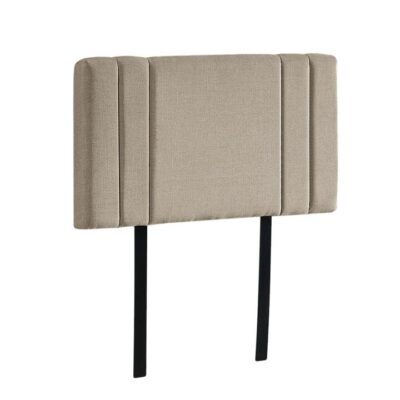 Linen Fabric Single Bed Deluxe Headboard Bedhead - Beige