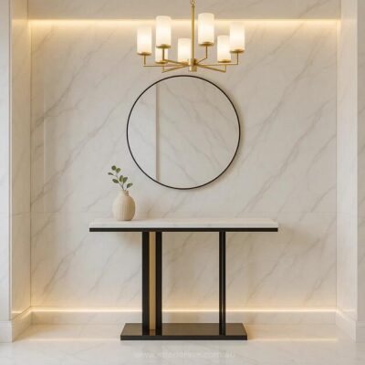 Interior Ave - Pandora Stone Marble Console - Marble & Black