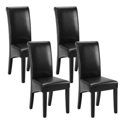 Artiss Dining Chairs Set of 2 Leather Parsons Chair Black