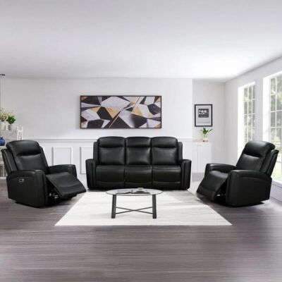 3-1-1 Seater Electric Leather/PVC Black Recliner Set 3-1-1 Seater Electric Leather/PVC Black Recliner Set