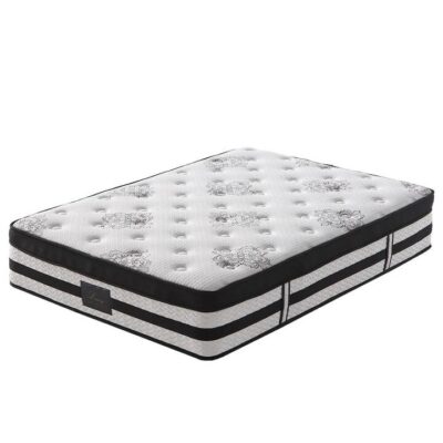 KINGSTON SLUMBER Luxury 34cm Double Mattress, Medium Firm, Euro Top, 5-Zone Pocket Spring Foam
