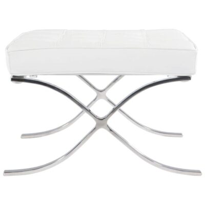 White Barcelona Ottoman - Classic Version - Replica