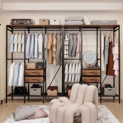 XXL Heavy Duty Wardrobe Closet w/ Shelf, Drawer & Rack XXL Heavy Duty Wardrobe Closet w/ Shelf, Drawer & Rack