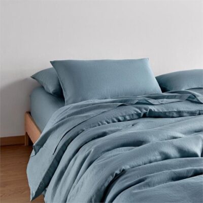 Bamboo Flax Linen Bedding - Quilt cover / Queen / Arctic / Linen–Bamboo Blend