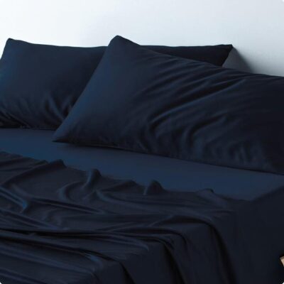 Ecosa Bamboo Bedding - Sheet set / Super King / Dark Navy