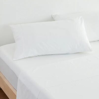 Cotton Bedding - Quilt cover set / Double / White