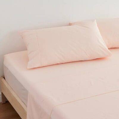 Cotton Bedding - Quilt cover set / Double / Pink Sand