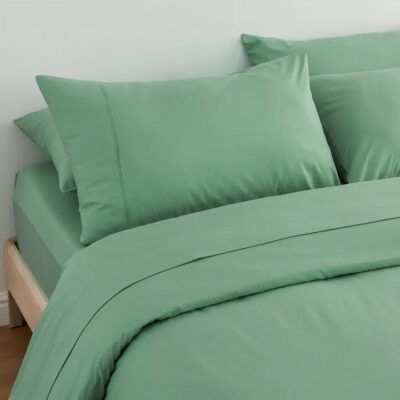 Cotton Bedding - Sheet set / Double / Mineral Green